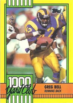 #20 Greg Bell - Los Angeles Rams - 1990 Topps Football - 1000 Yard Club