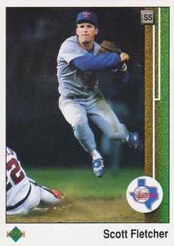 #420 Scott Fletcher - Texas Rangers - 1989 Upper Deck Baseball