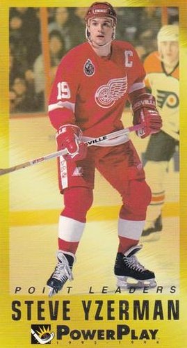 #20 Steve Yzerman - Detroit Red Wings - 1993-94 Fleer PowerPlay Hockey - Point Leaders