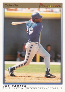#20 Joe Carter - Toronto Blue Jays - 1991 O-Pee-Chee Premier Baseball