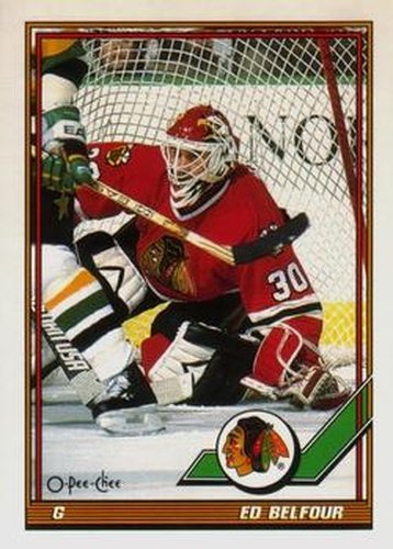 #20 Ed Belfour - Chicago Blackhawks - 1991-92 O-Pee-Chee Hockey