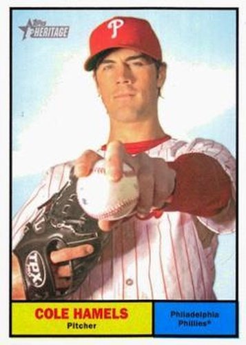 #20 Cole Hamels - Philadelphia Phillies - 2010 Topps Heritage Baseball