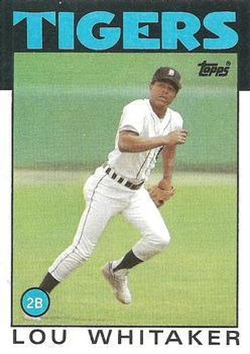 #20 Lou Whitaker - Detroit Tigers - 1986 Topps Baseball