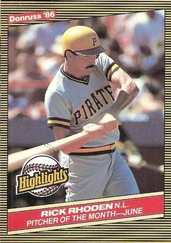 #20 Rick Rhoden - Pittsburgh Pirates - 1986 Donruss Highlights Baseball