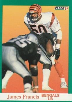 #20 James Francis - Cincinnati Bengals - 1991 Fleer Football
