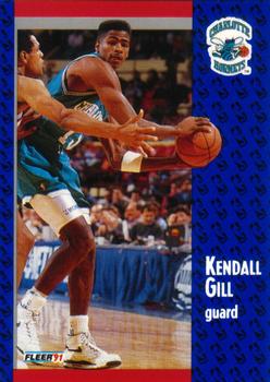 #20 Kendall Gill - Charlotte Hornets - 1991-92 Fleer Basketball