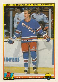 #20 Bernie Nicholls - New York Rangers - 1990-91 Bowman Hockey - Hat Tricks