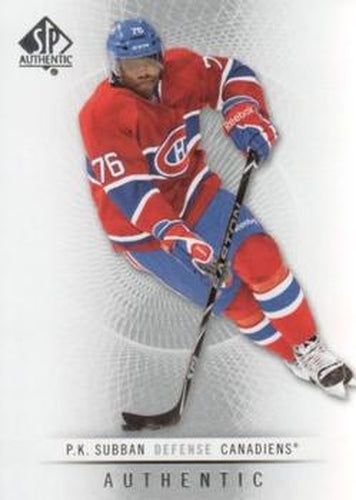 #20 P.K. Subban - Montreal Canadiens - 2012-13 SP Authentic Hockey