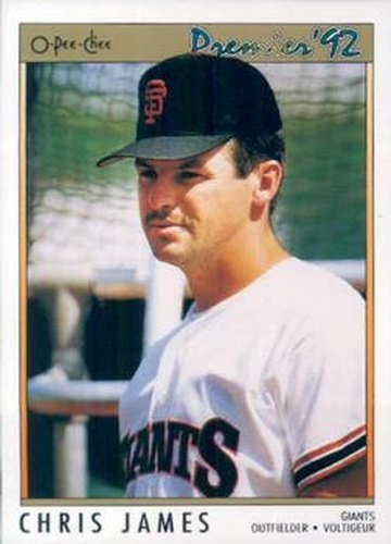#20 Chris James - San Francisco Giants - 1992 O-Pee-Chee Premier Baseball