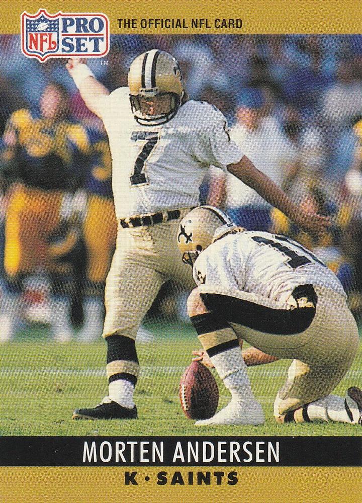 #210 Morten Andersen - New Orleans Saints - 1990 Pro Set Football