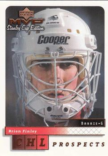 #210 Brian Finley - Barrie Colts - 1999-00 Upper Deck MVP Stanley Cup Edition Hockey