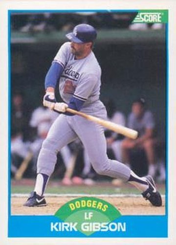 #210 Kirk Gibson - Los Angeles Dodgers - 1989 Score Baseball