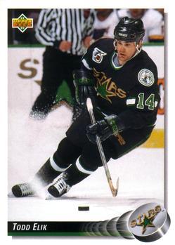 #210 Todd Elik - Minnesota North Stars - 1992-93 Upper Deck Hockey