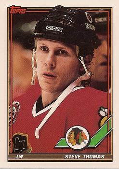 #210 Steve Thomas - Chicago Blackhawks - 1991-92 Topps Hockey