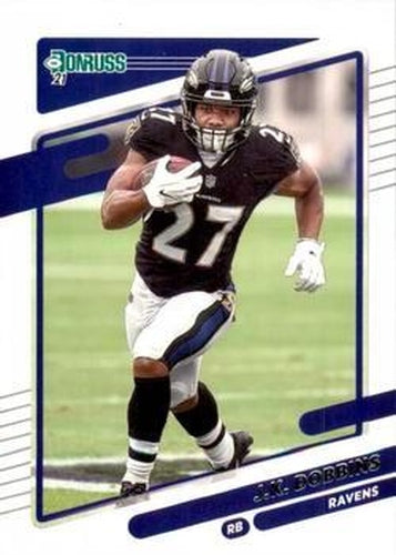 #210 J.K. Dobbins - Baltimore Ravens - 2021 Donruss Football