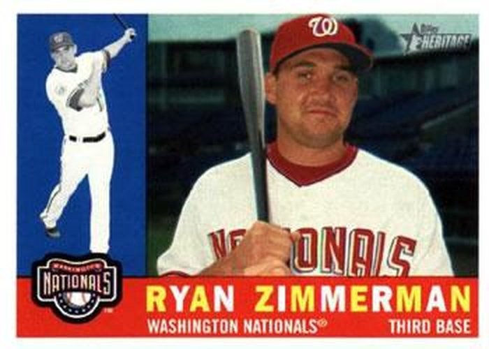 #210 Ryan Zimmerman - Washington Nationals - 2009 Topps Heritage Baseball