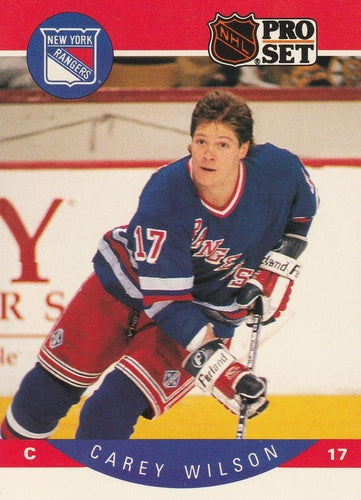 #210 Carey Wilson - New York Rangers - 1990-91 Pro Set Hockey