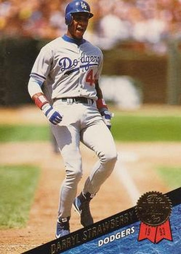 #210 Darryl Strawberry - Los Angeles Dodgers - 1993 Leaf Baseball