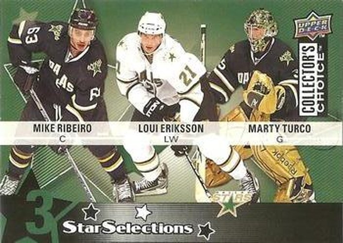 #210 Marty Turco / Loui Eriksson / Mike Ribeiro - Dallas Stars - 2009-10 Collector's Choice Hockey
