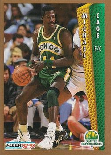 #210 Michael Cage - Seattle SuperSonics - 1992-93 Fleer Basketball