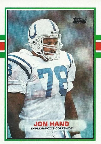 #210 Jon Hand - Indianapolis Colts - 1989 Topps Football