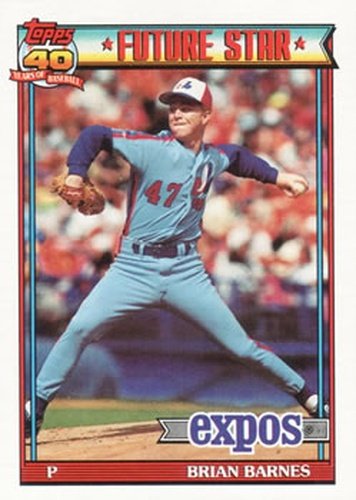 #211 Brian Barnes - Montreal Expos - 1991 Topps Baseball