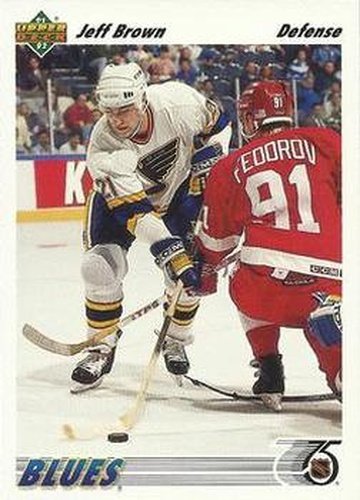 #211 Jeff Brown - St. Louis Blues - 1991-92 Upper Deck Hockey