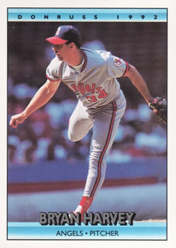 #211 Bryan Harvey - California Angels - 1992 Donruss Baseball