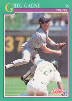 #211 Greg Gagne - Minnesota Twins - 1991 Score Baseball
