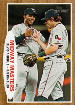 #211 Elvis Andrus / Ian Kinsler - Texas Rangers - 2011 Topps Heritage Baseball