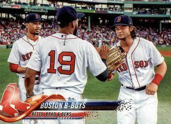 #211 Boston B-Boys Mookie Betts / Jackie Bradley Jr. / Andrew Benintendi - Boston Red Sox - 2018 Topps Baseball