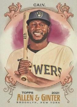 #211 Lorenzo Cain - Milwaukee Brewers - 2021 Topps Allen & Ginter Baseball