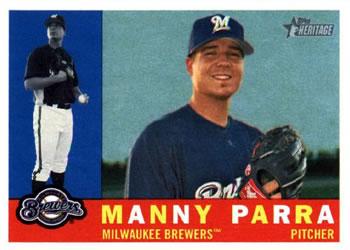 #211 Manny Parra - Milwaukee Brewers - 2009 Topps Heritage Baseball