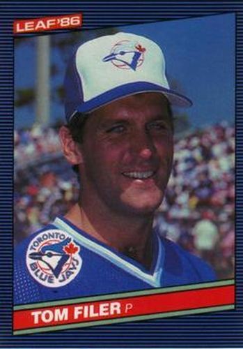 #211 Tom Filer - Toronto Blue Jays - 1986 Leaf Baseball