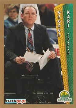 #212 George Karl - Seattle SuperSonics - 1992-93 Fleer Basketball