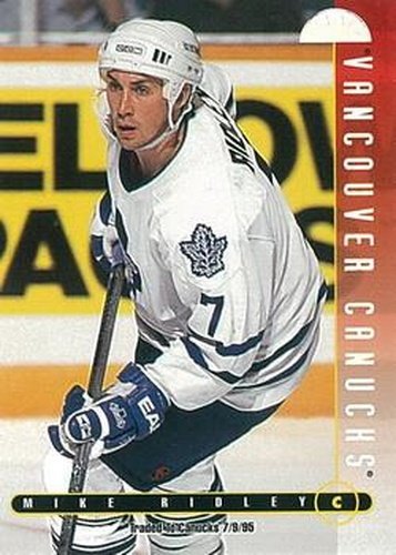 #212 Mike Ridley - Vancouver Canucks - 1995-96 Leaf Hockey
