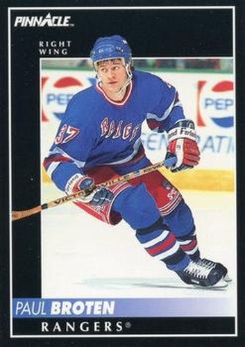 #212 Paul Broten - New York Rangers - 1992-93 Pinnacle Canadian Hockey