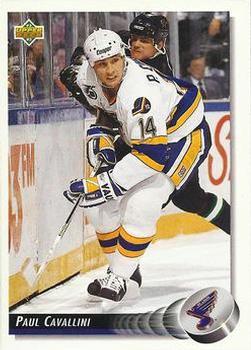 #212 Paul Cavallini - St. Louis Blues - 1992-93 Upper Deck Hockey