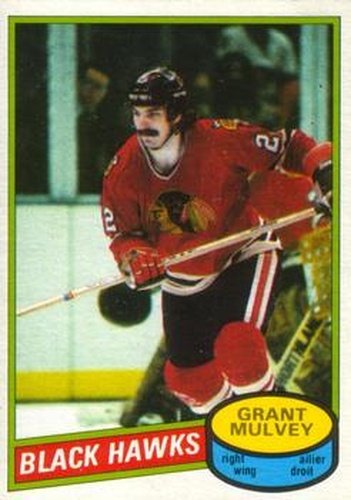 #212 Grant Mulvey - Chicago Blackhawks - 1980-81 O-Pee-Chee Hockey