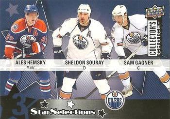 #212 Sam Gagner / Sheldon Souray / Ales Hemsky - Edmonton Oilers - 2009-10 Collector's Choice Hockey