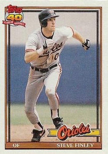 #212 Steve Finley - Baltimore Orioles - 1991 Topps Baseball