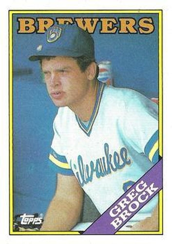 #212 Greg Brock - Milwaukee Brewers - 1988 Topps Baseball