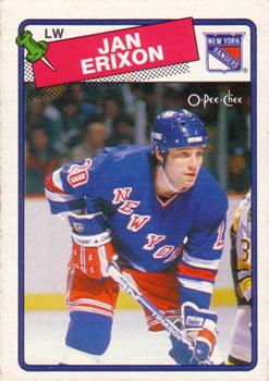 #212 Jan Erixon - New York Rangers - 1988-89 O-Pee-Chee Hockey