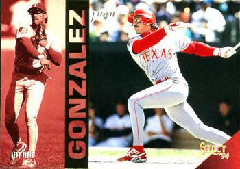 #212 Juan Gonzalez - Texas Rangers - 1994 Select Baseball