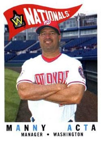#212 Manny Acta - Washington Nationals - 2009 Topps Heritage Baseball