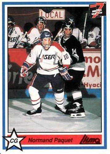 #212 Normand Paquet - Saint-Hyacinthe Laser - 1990-91 7th Inning Sketch QMJHL Hockey