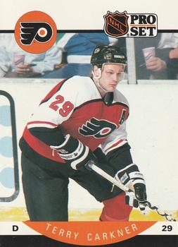 #212 Terry Carkner - Philadelphia Flyers - 1990-91 Pro Set Hockey