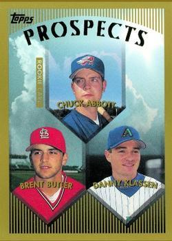 #212 Chuck Abbott / Brent Butler / Danny Klassen - Anaheim Angels / St. Louis Cardinals / Arizona Diamondbacks - 1999 Topps Baseball