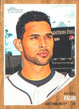 #213 Angel Pagan - New York Mets - 2011 Topps Heritage Baseball