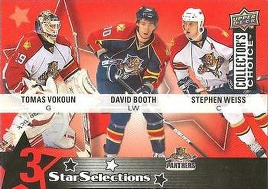 #213 David Booth / Tomas Vokoun / Stephen Weiss - Florida Panthers - 2009-10 Collector's Choice Hockey